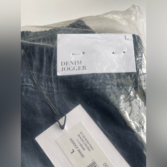 NWT WEWOREWHAT DENIM JOGGER JEAN INDIGO BLUE HIGH WAIST ELASTIC WAIST SIZE L - Picture 5 of 6